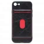 Wholesale iPhone 8 / 7 Leather Style Kickstand Card Case with Magnetic Hold (Black)